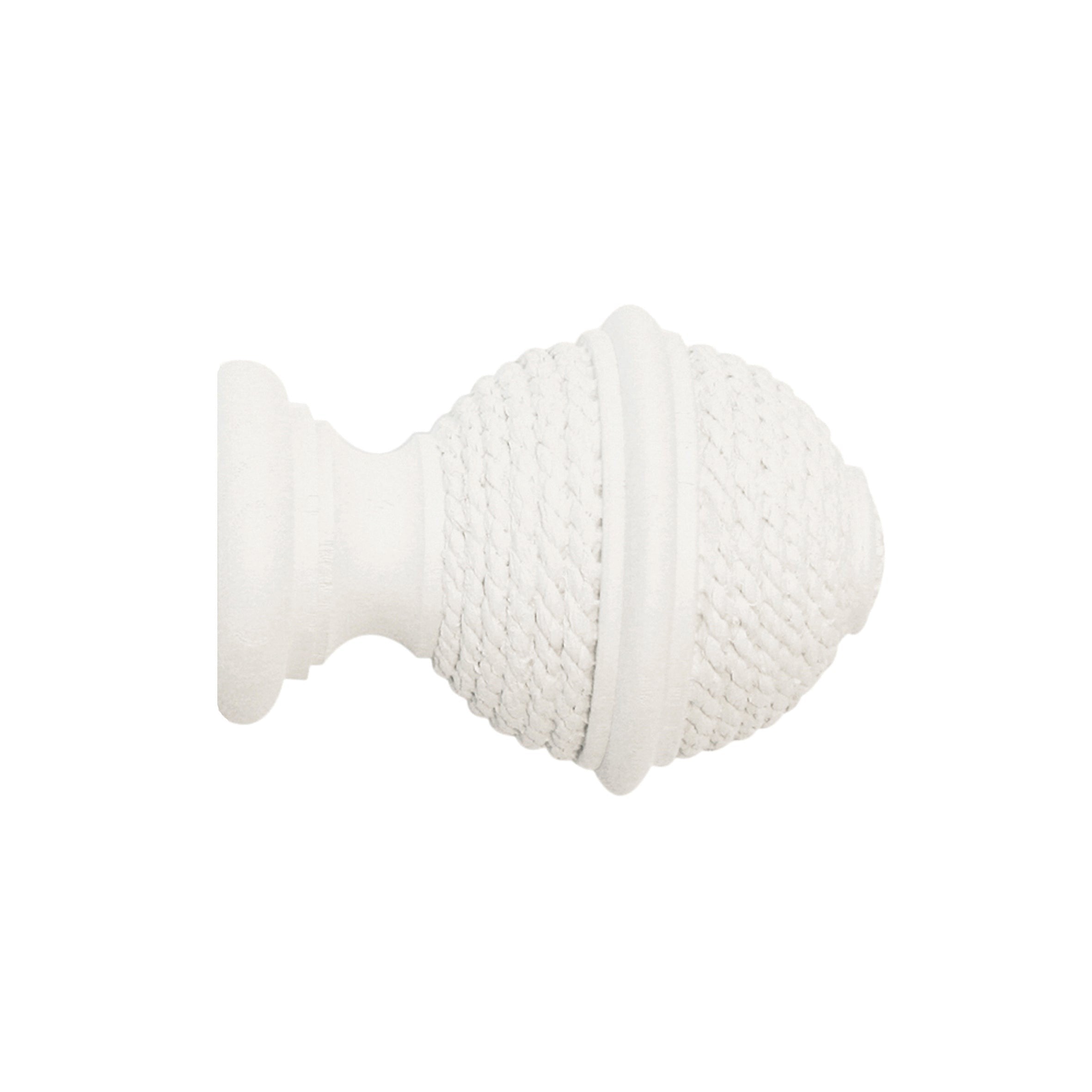 Jones Interiors Hardwick Woven Rope Finial Curtain Pole Set in Cotton