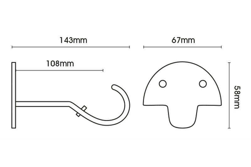 55mm Metal Centre Bracket