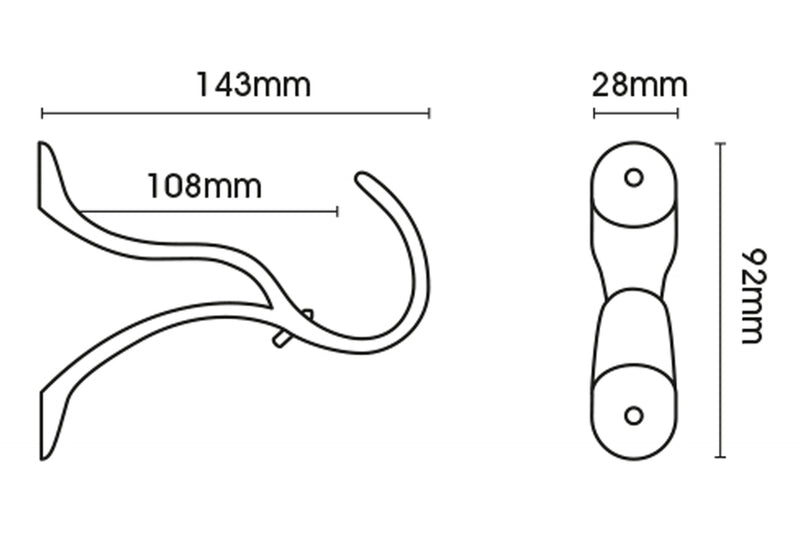 55mm Metal End Bracket