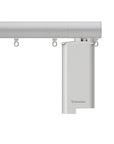 Silent Gliss 7670 Motorised Metropole in Anodic Grey with flush endcap and pole mounted motor