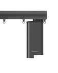 Silent Gliss 7670 Motorised Metropole in Black with flush endcap and pole mounted motor