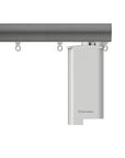 Silent Gliss 7670 Motorised Metropole in Gunmetal with flush endcap and pole mounted motor