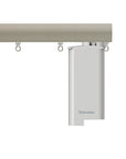 Silent Gliss 7670 Motorised Metropole in Ochre with flush endcap and pole mounted motor