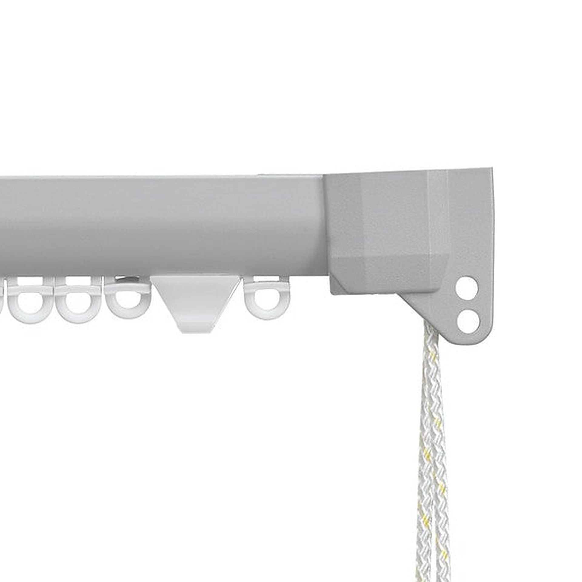 Silent Gliss 3840 Corded Curtain Track in Anodic Grey, end cap and gliders