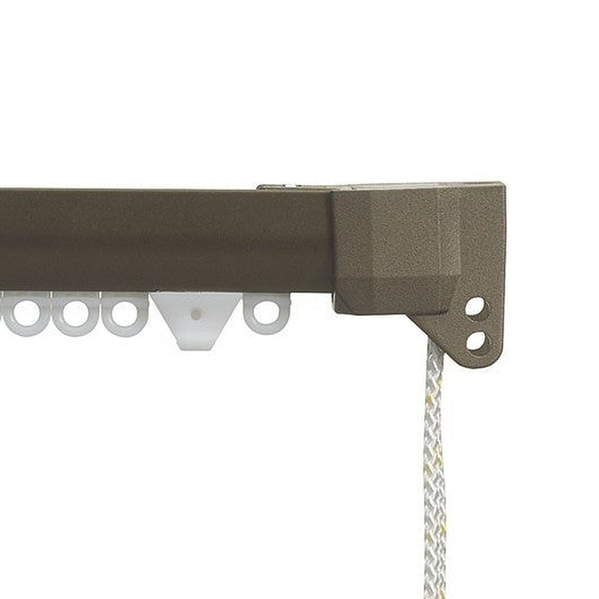 Silent Gliss 3840 Corded Curtain Track in Antique Bronze, end cap and gliders