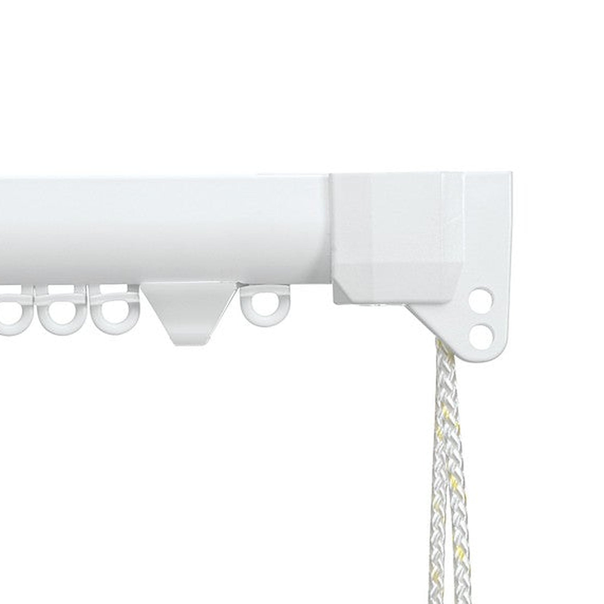 Silent Gliss 3840 Corded Curtain Track in Matt White, end cap and gliders