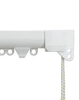 Silent Gliss 3840 Corded Curtain Track in White, end cap and gliders