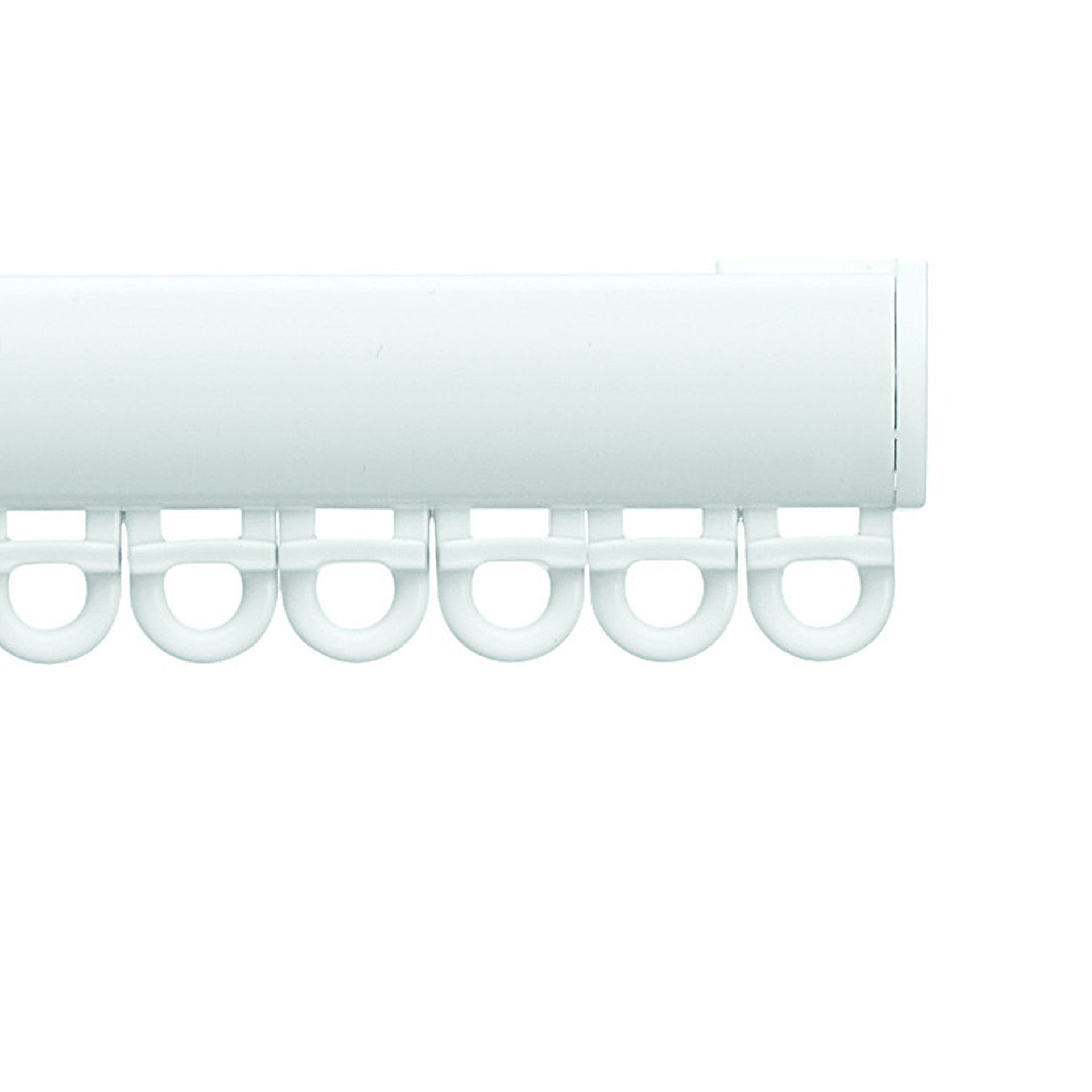 Silent Gliss 6010 Curtain Track in White, end cap and gliders