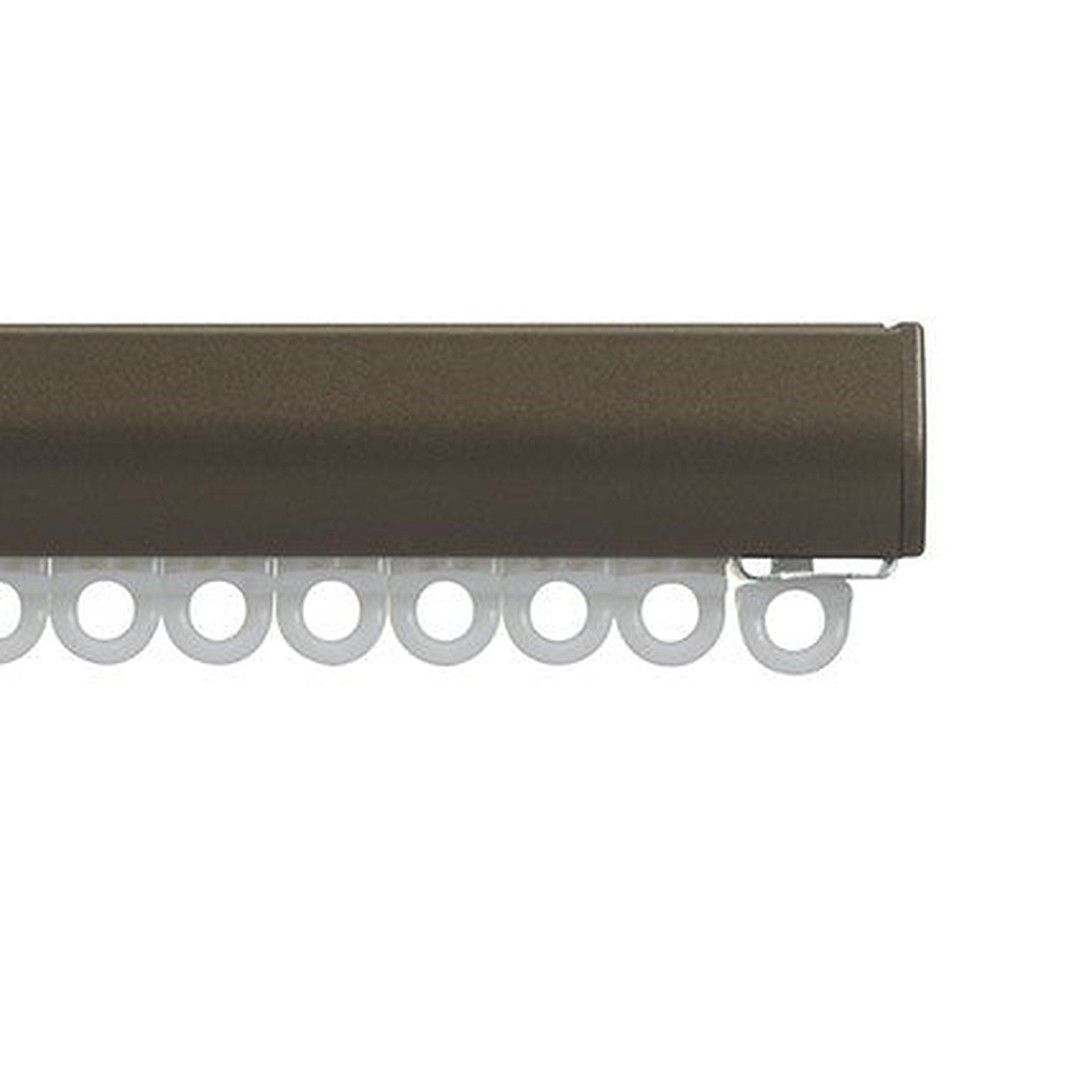Silent Gliss 6840 Curtain Track in Antique Bronze, end cap and gliders