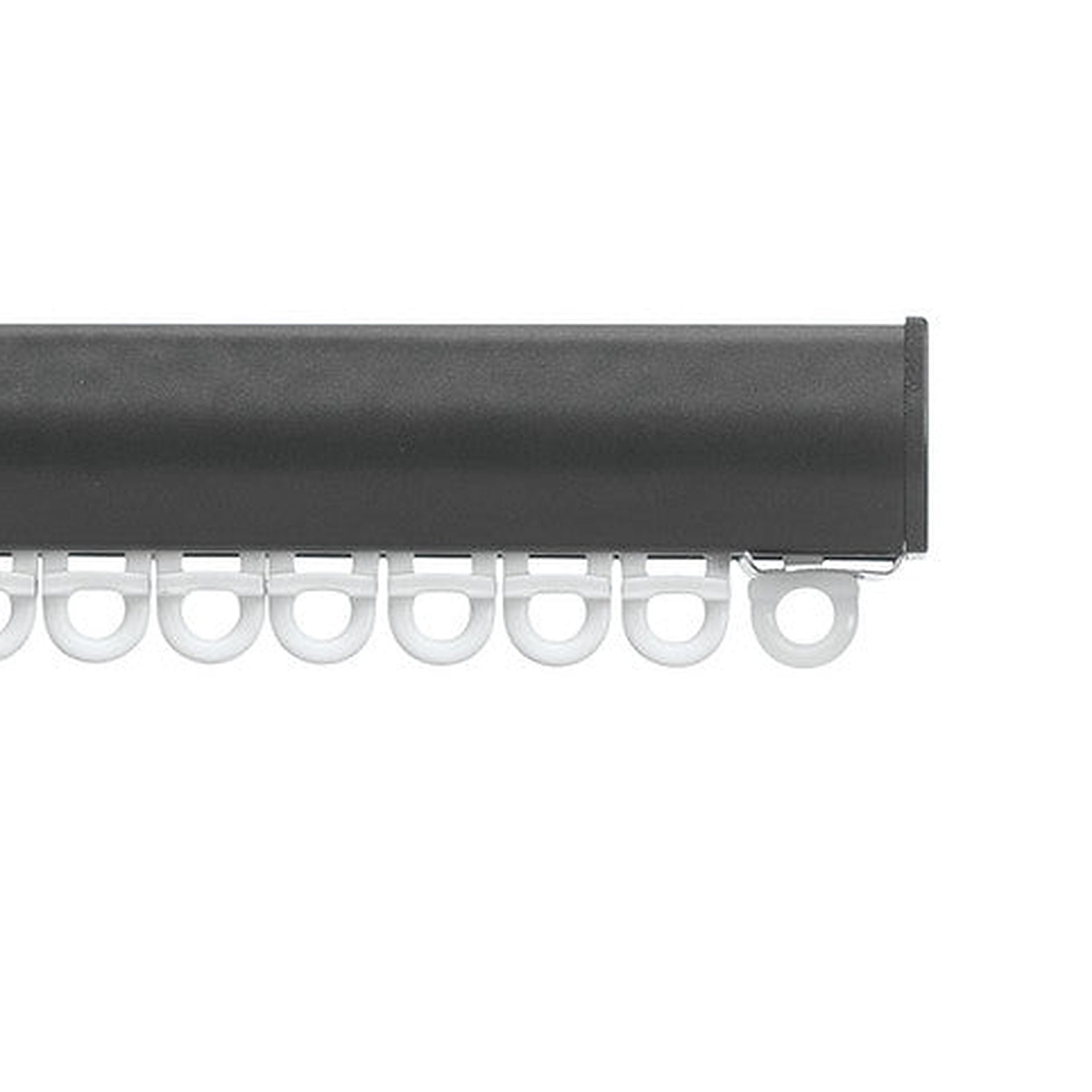 Silent Gliss 6840 Curtain Track in Black, end cap and gliders
