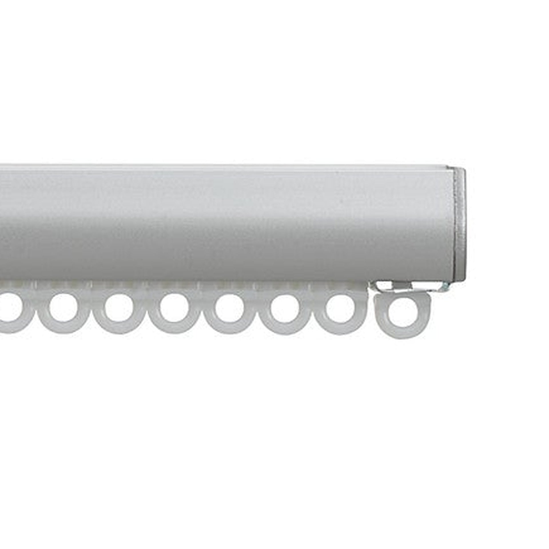 Silent Gliss 6840 Curtain Track in Silver, end cap and gliders