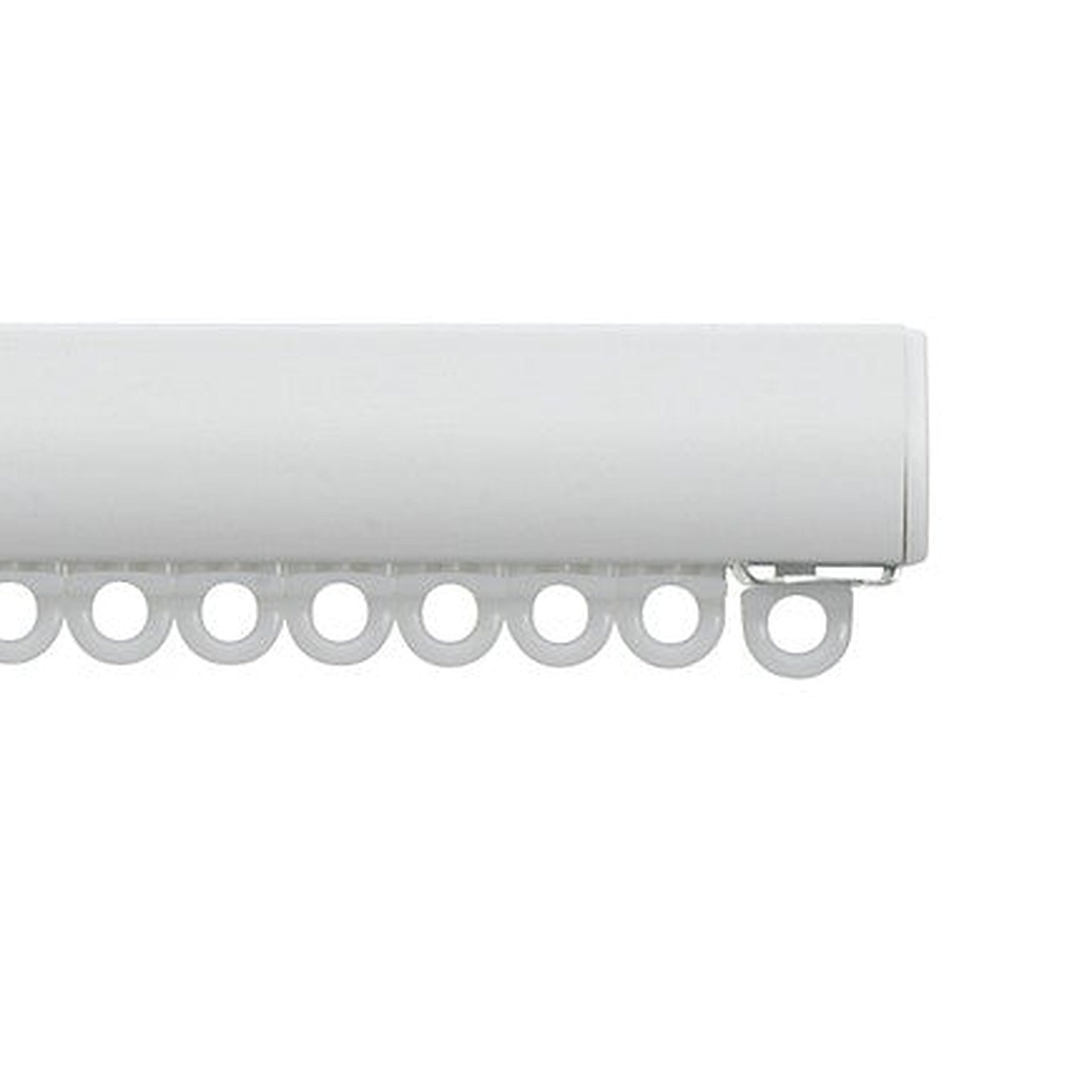 Silent Gliss 6840 Curtain Track in White, end cap and gliders