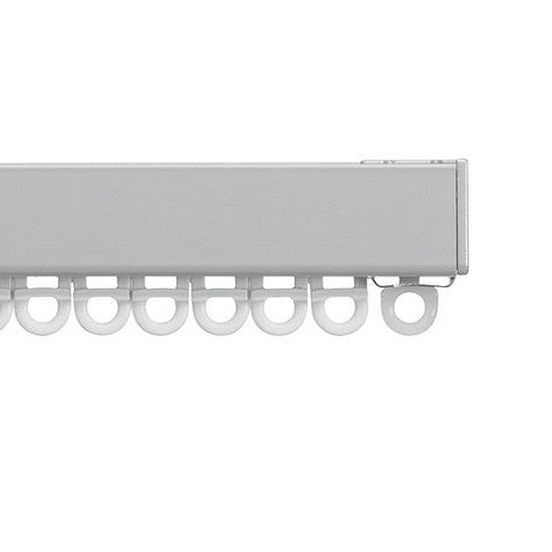 Silent Gliss 6870 Curtain Track in Anodic Grey, end cap and gliders