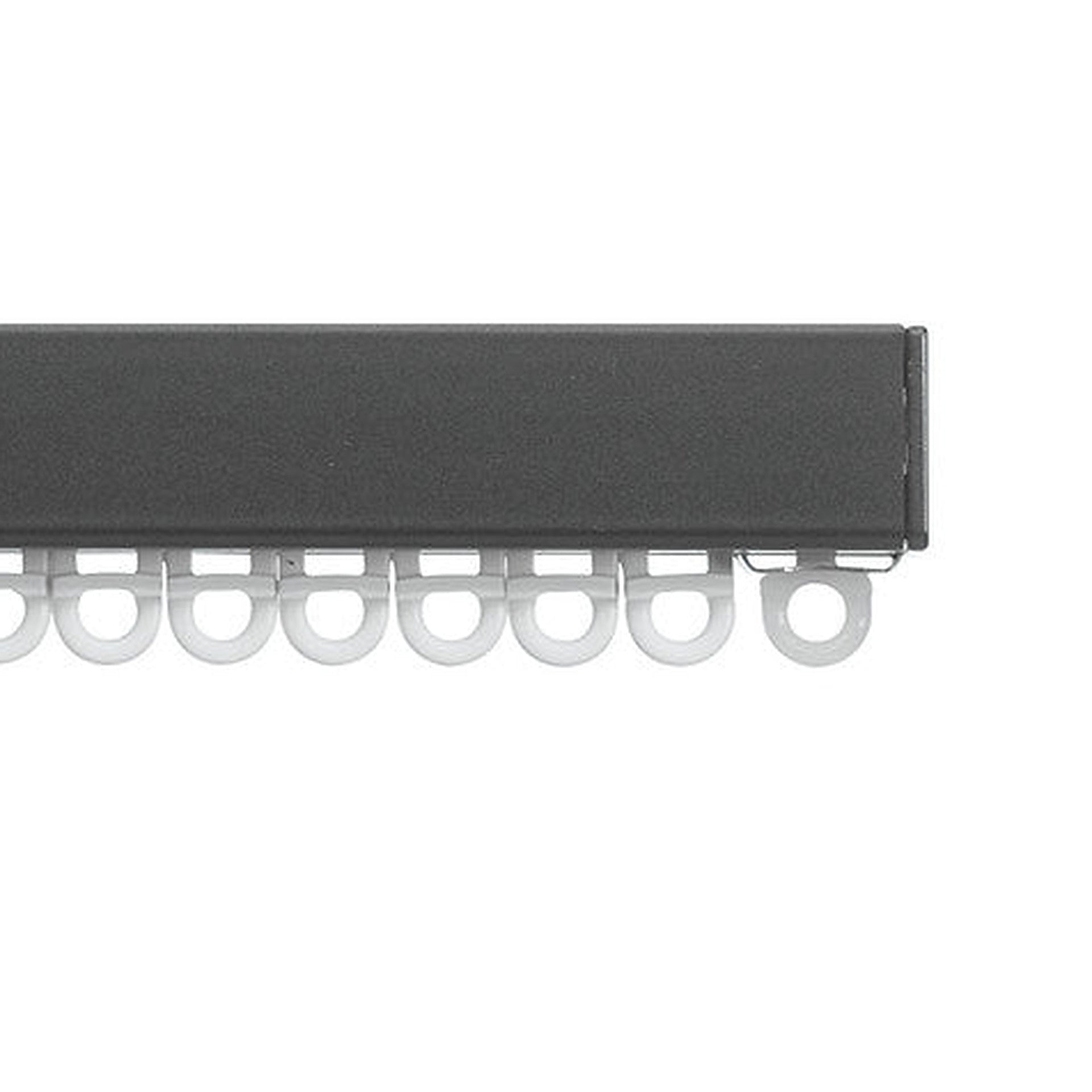 Silent Gliss 6870 Curtain Track in Charcoal, end cap and gliders