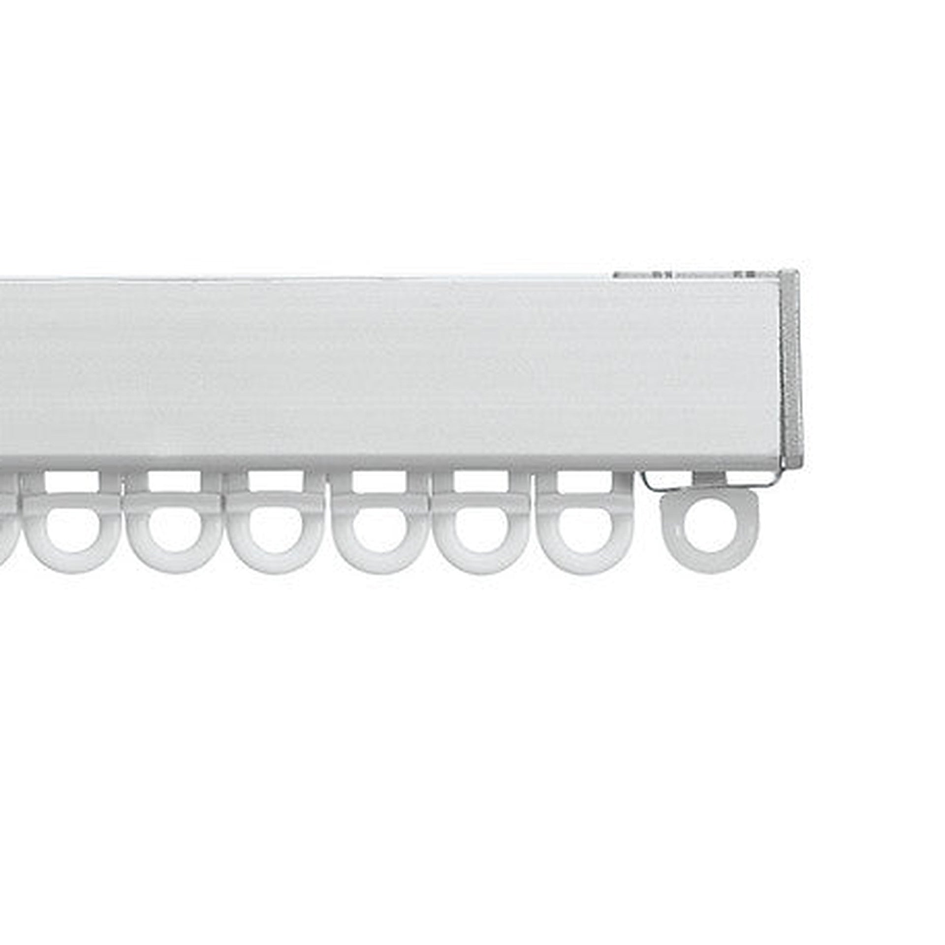 Silent Gliss 6870 Curtain Track in Silver, end cap and gliders